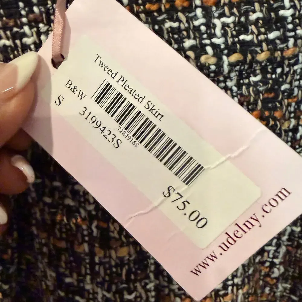 NWT $69 UDEL S Tweed Pleated Skirt